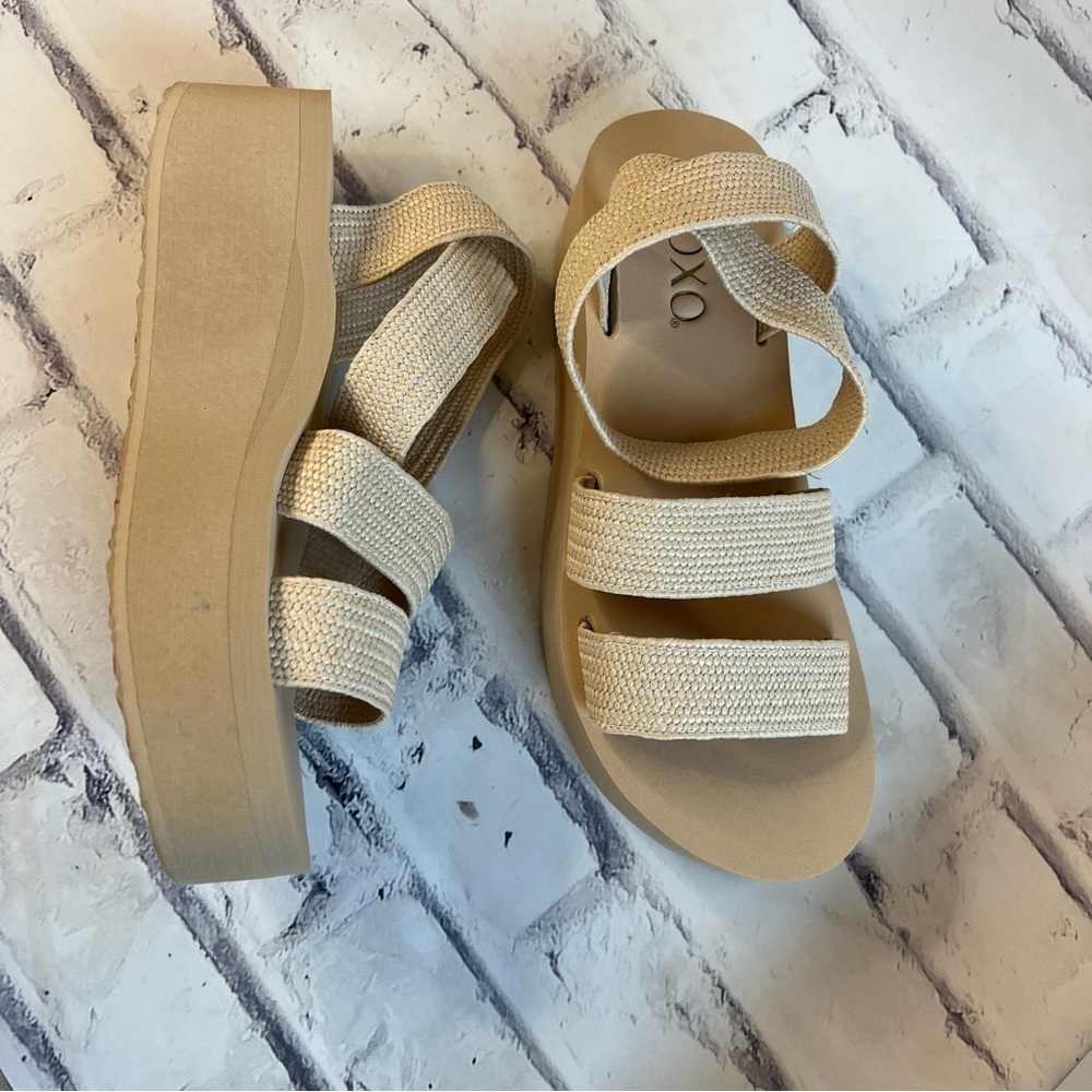 NWT XOXO woman’s Bill foam platform with stretch woven straps size 8.5 - Picture 3 of 11